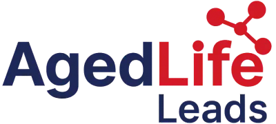 Aged Life Leads Red and Blue color logo